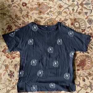 Women's Black Floral Top